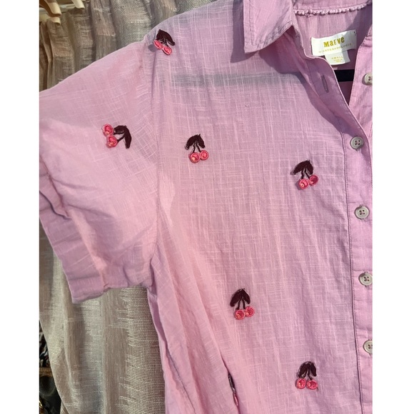 Anthropologie Maeve Cherry Surf Shirt, NWT - Picture 7 of 11